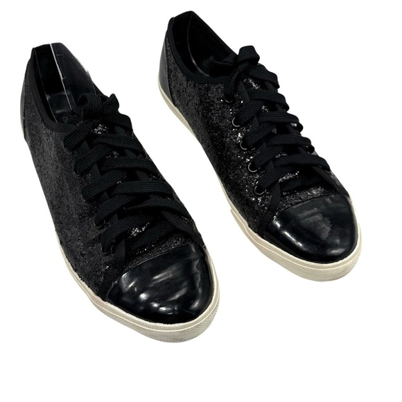 Kurt Geiger carvela black glitter cap toe sneakers size 38/8 - Picture 2 of 7